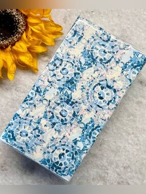 New Punch Studio Blue White Pink Abstract Paper Buffet Napkins Guest Towels 36ct